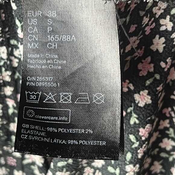 H & M Divided Floral Mini Dress Women Small Spaghetti Strap Ruffle Hem Flowy - Picture 5 of 13